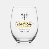 Verpleegschool Afstuderen klas van 2025 Wijnglas Zonder Voet (Voorkant)