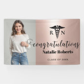 Verpleegschool Afstuderen Modern Roos Gold Foto Spandoek (Horizontaal)