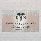 Verpleegschool Afstuderen Moderne Roos Gold Silver Spandoek