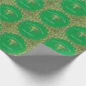 Verpleegschool Afstuderen Party Green Gold Cadeaupapier (Hoek)