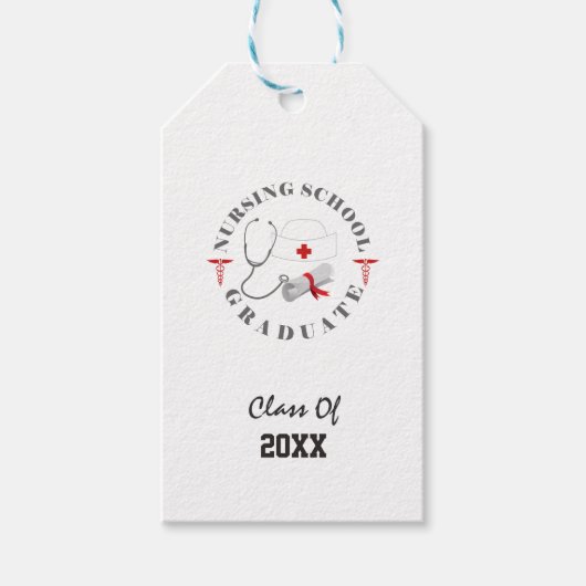 Verpleegschool Afstuderen vistuig Cadeaulabel (Voorkant)