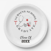 Verpleegschool Afstuderen vistuig Papieren Bordje (Voorkant)