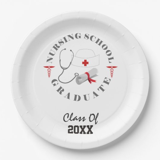 Verpleegschool Afstuderen vistuig Papieren Bordje (Voorkant)