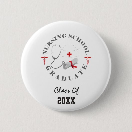 Verpleegschool Afstuderen vistuig Ronde Button 5,7 Cm (Voorkant)