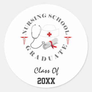 Verpleegschool Afstuderen vistuig Ronde Sticker