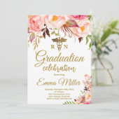 Verpleegschool Boho Bloemen en Goud Afstuderen Kaart (Staand voorkant)