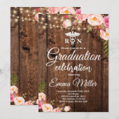 Verpleegschool Boho Floral Afstuderen Kaart (Voorkant / Achterkant)