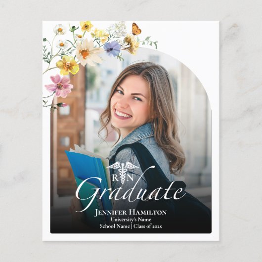 Verpleegschool Foto Afstuderen Aankondiging (Voorkant)