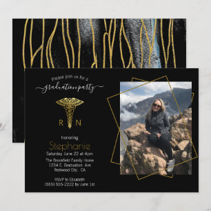 Verpleegschool Foto Zwart Goud Afstuderen Kaart