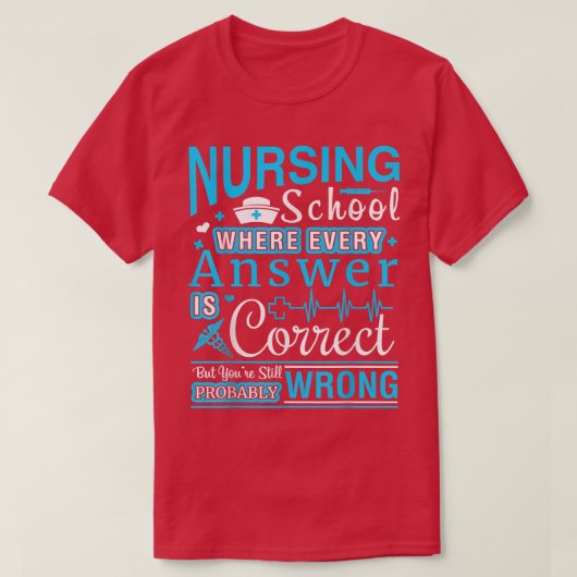 Verpleegschool, Funny Nurse Shirt Gift, RN (Design voorkant)