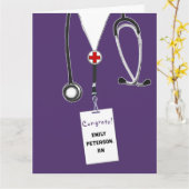 Verpleegschool RN Verpleegbare Afstuderen Kaart (Gele Bloem)