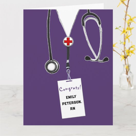 Verpleegschool RN Verpleegbare Afstuderen Kaart (Gele Bloem)