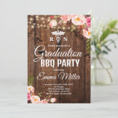 Verpleegschool String Lights Afstuderen BBQ Party Kaart (Staand voorkant)