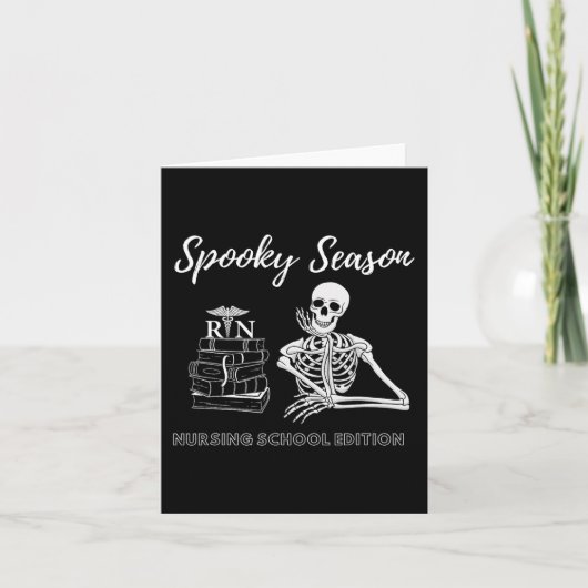 Verpleegschool Student Halloween Skelet voor Spoo Kaart (Voorkant)