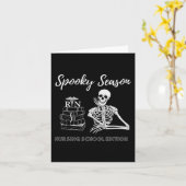 Verpleegschool Student Halloween Skelet voor Spoo Kaart (Gele Bloem)