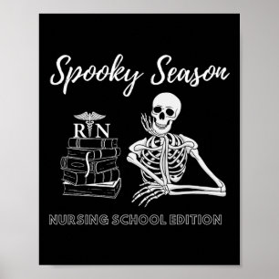 Verpleegschool Student Halloween Skelet voor Spoo Poster