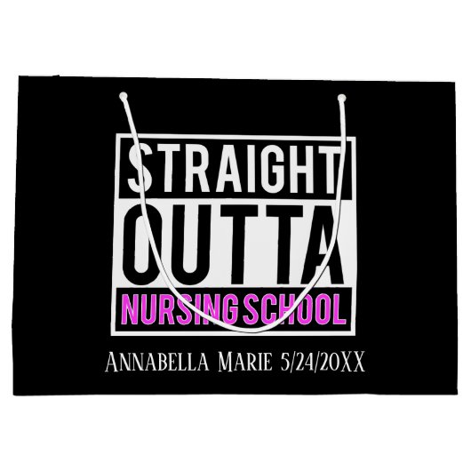 Verpleegschool voeg naamdatum toe groot cadeauzakje (Achterkant)