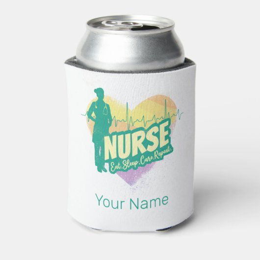  verpleegschool voor verpleegkundigen met hartslag blikjeskoeler (Blikje Achterkant)