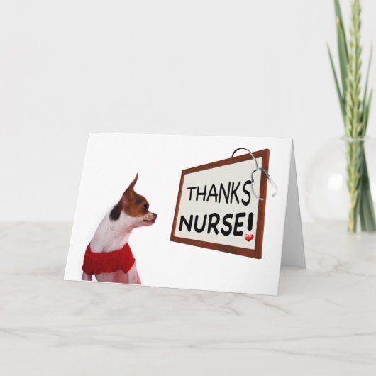 Verpleegse Bedankt Chihuahua Dog (Voorkant)