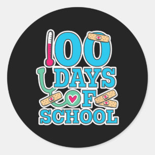 Verpleegster 100 dagen school ronde sticker