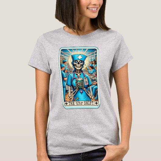 Verpleegster 12 uur Shift Tarot T-shirt (Voorkant)