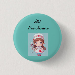 verpleegster 2 badge ronde button 3,2 cm