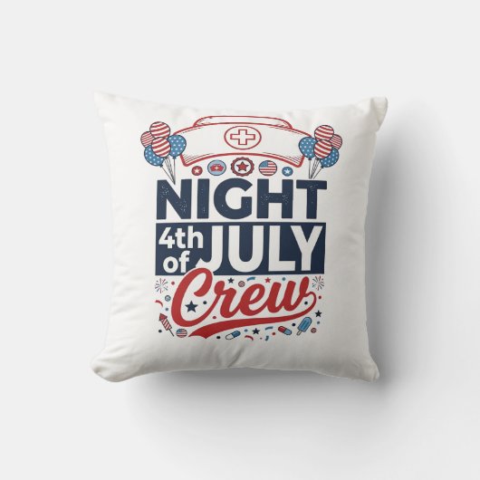 Verpleegster 4 juli nachtdienst patriottisch shirt kussen (Voorkant)