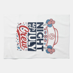 Verpleegster 4 juli Nachtploeg Patriottisch Shirt Theedoek