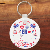 Verpleegster 4 juli Onafhankelijkheidsdag van de b Sleutelhanger (Voorkant)