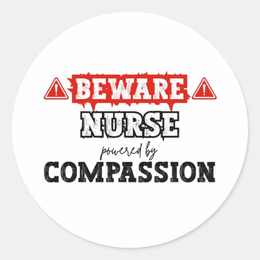 Verpleegster aangedreven door mededogen | Verpleeg Ronde Sticker (Voorkant)