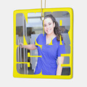 Verpleegster aangepaste foto vierkant keramisch ornament (Links)