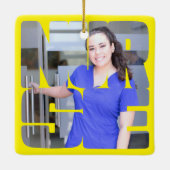 Verpleegster aangepaste foto vierkant keramisch ornament (Achterkant)