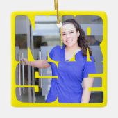 Verpleegster aangepaste foto vierkant keramisch ornament (Voorkant)