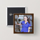 Verpleegster aangepaste foto vierkant vierkante button 5,1 cm (Voorkant /achterkant)