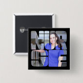 Verpleegster aangepaste foto vierkant vierkante button 5,1 cm (Voorkant /achterkant)