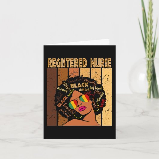 Verpleegster Afro Afro Afro Amerikaanse Black Hist Kaart (Voorkant)