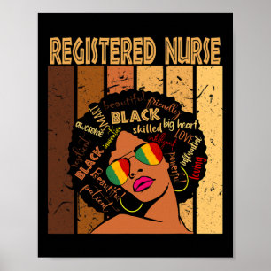 Verpleegster Afro Afro Afro Amerikaanse Black Hist Poster