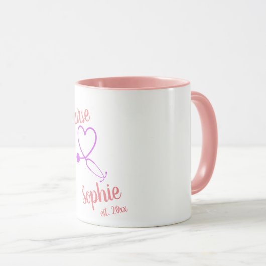 Verpleegster Afstudeer Bekercadeau Persoonlijk Toe Mok (Voorkant rechts)