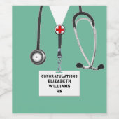 Verpleegster Afstudeer Wijnlabel Wijn Etiket (Enkel label)