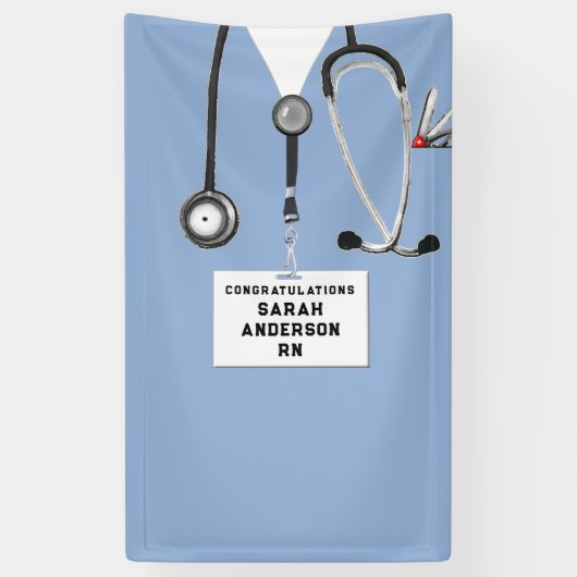 Verpleegster Afstudeerfeest Spandoek (Verticaal)