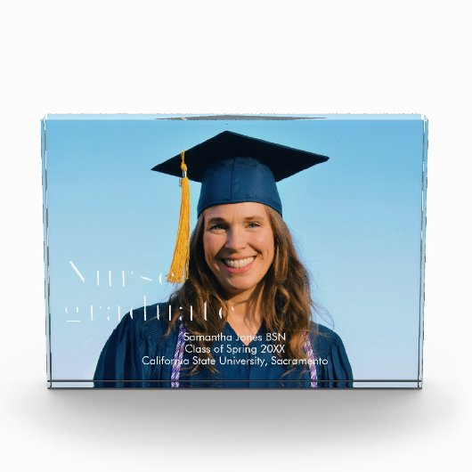 Verpleegster afstuderen aandenken fotoblokken (Voorkant)