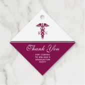 Verpleegster Afstuderen Dank U met Rode Caduceus Bedankjes Labels (Voorkant)