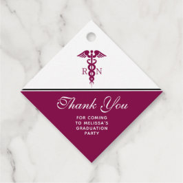 Verpleegster Afstuderen Dank U met Rode Caduceus Bedankjes Labels