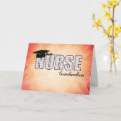 Verpleegster Afstuderen in woorden op Sinaasappel  Kaart (Gele Bloem)