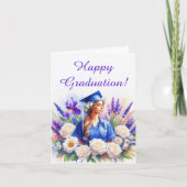Verpleegster Afstuderen met Iris, Daisy, Rozen Kaart (Voorkant)