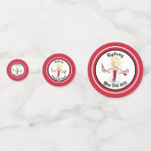 Verpleegster Afstuderen Vrouw Cartoon Rood Wit Par Confetti (Achterkanten)