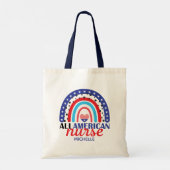 Verpleegster Alle Amerikaanse vlag Rainbow Tote Bag (Achterkant)