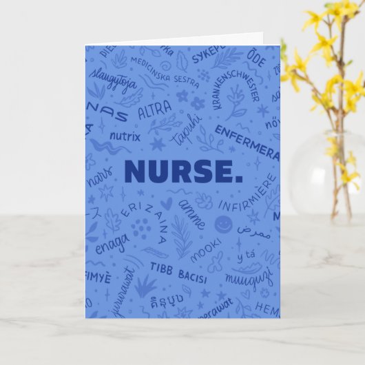 Verpleegster als Wenskaart Kaart (Gele Bloem)