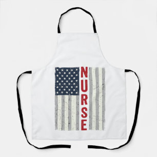 Verpleegster Amerikaanse Vlag Vintage Gravure Shir Schort