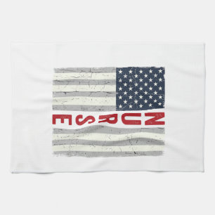 Verpleegster Amerikaanse Vlag Vintage Gravure Shir Theedoek
